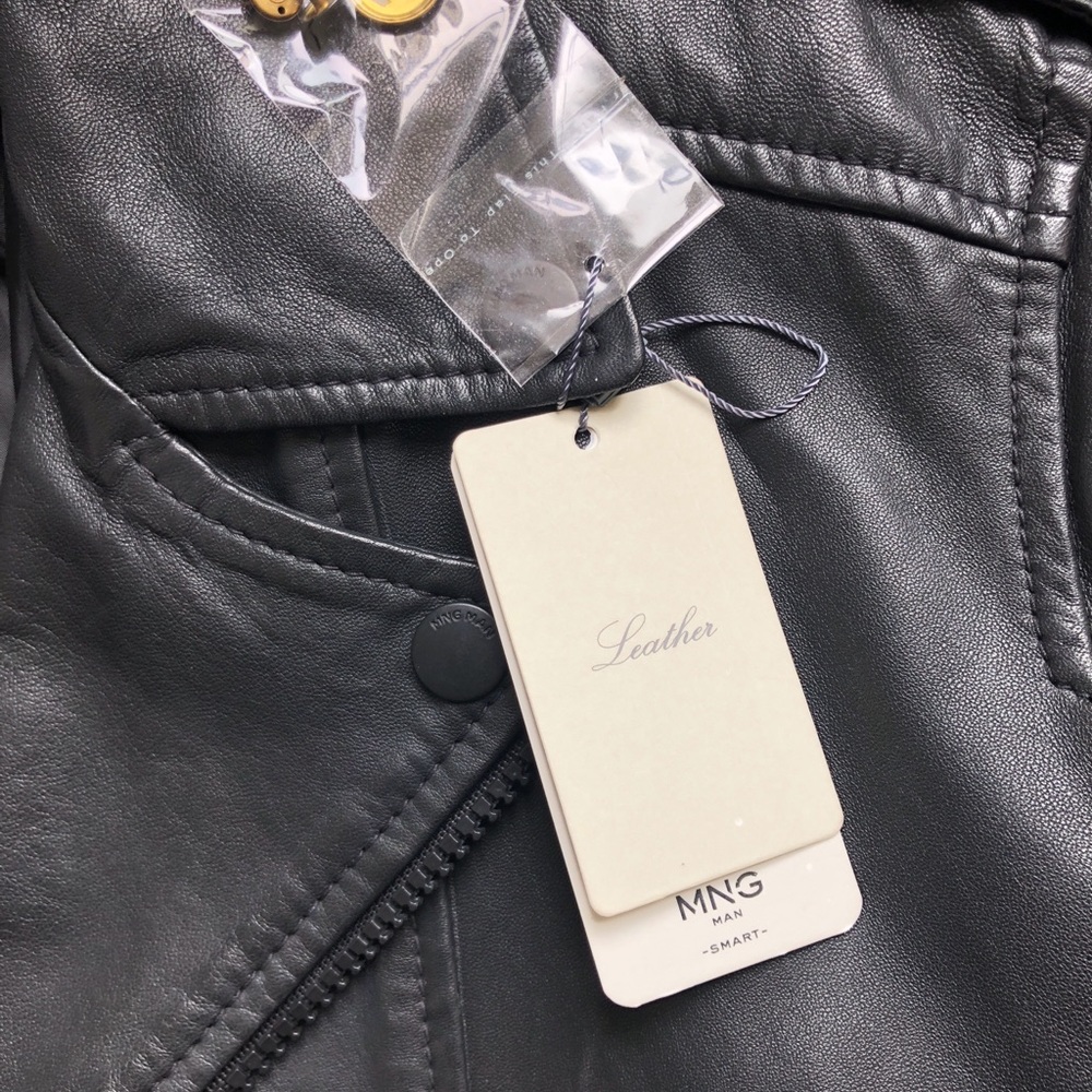 Men’s Leather Jacket Mango size L europe, M US